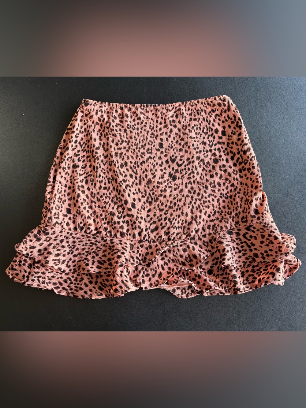 miami Leopard Print Ruffle Mini Skirt - Pink